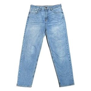 Fashion Nova Jeans Women 13 w30 Straight Leg Solid Mom Boyfriend Blue p1345